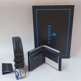 Confezione Rodrigo Cintura e portafoglio uomo cod. ROD903 nero/ t.moro/ blu
