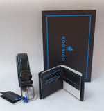 Confezione Rodrigo Cintura e portafoglio uomo cod. ROD903 nero/ t.moro/ blu