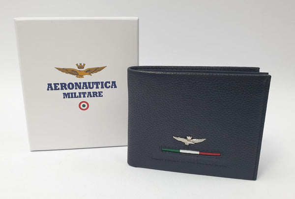 Portafoglio uomo aeronautica militare am-150 piccolo nero / blu