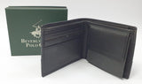 Portafoglio uomo piccolo di beverly hills polo club bh-1381 nero/ blu