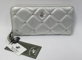 Portafoglio donna di beverly hills polo club trapuntato con borchiette 2405 bianco/ argento