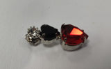 Orecchini donna di trik bijoux con cristalli e pendente a forma di cuore, vari colori.