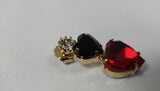 Orecchini donna di trik bijoux con cristalli e pendente a forma di cuore, vari colori.