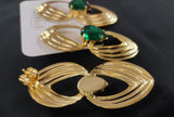 Orecchini donna di byba bijoux montatura oro pietra nera / verde