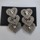 ORECCHINI TRIK BIJOUX STRASS LUNGHI CON CUORE