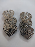 ORECCHINI TRIK BIJOUX STRASS LUNGHI CON CUORE