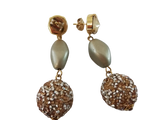 Byba Bijoux Orecchini Strass Oro con pietre Pendente