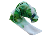 Foulard Da Donna Color Smeraldo Con Perle - Verde Foglia