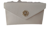 Borsello In Pelle Con Gioiello TRIK BIJOUX -  Beige / Rosa / Bianco