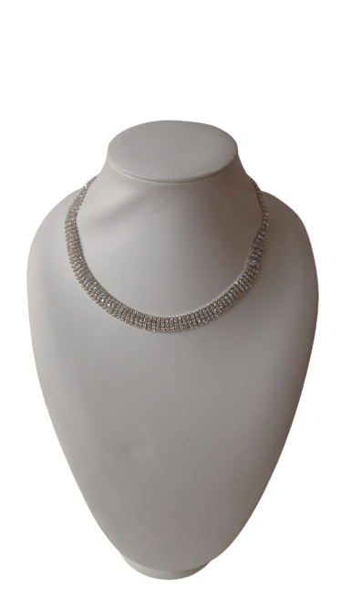 Girocollo Collana in Strass Argento Swarovsky GEMIR - Silver Necklace Strass