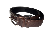 Cintura in Vera pelle MADE IN ITALY - Men's belt - Marrone scuro mattoni