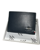 Portafoglio uomo vera pelle AERONAUTICA MILITARE - Leather Wallet Nero/Blu/Moro - AM-102