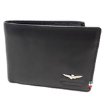 Portafoglio uomo vera pelle AERONAUTICA MILITARE - Leather Wallet Nero/Blu/Moro - AM-102